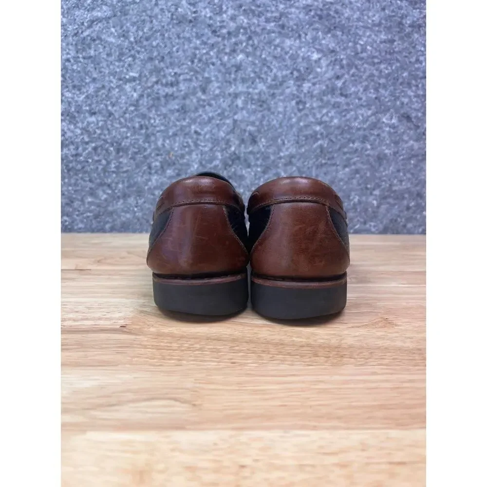 Allen Edmonds Shoes Loafers Mens 10.5 D Black and Brown Nashua Kilted Tassel